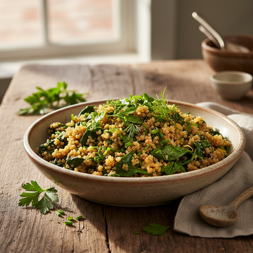 Savory Garlic Herb Quinoa with Spinach preview