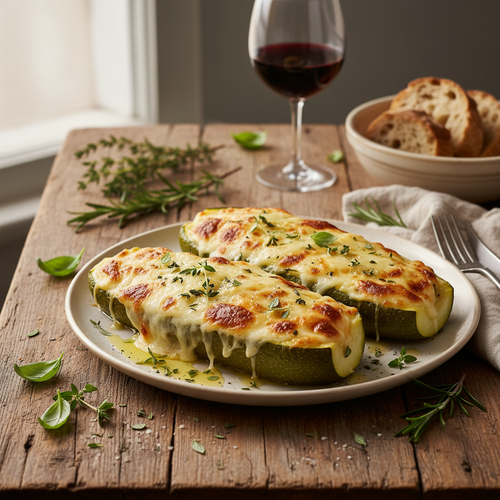 Savory Herb and Cheese Stuffed Zucchini Boats preview