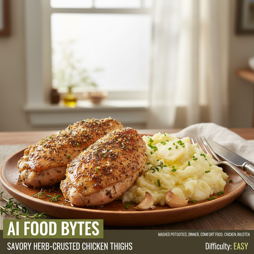 Savory Herb-Crusted Chicken Thighs with Garlic Mashed Potatoes preview