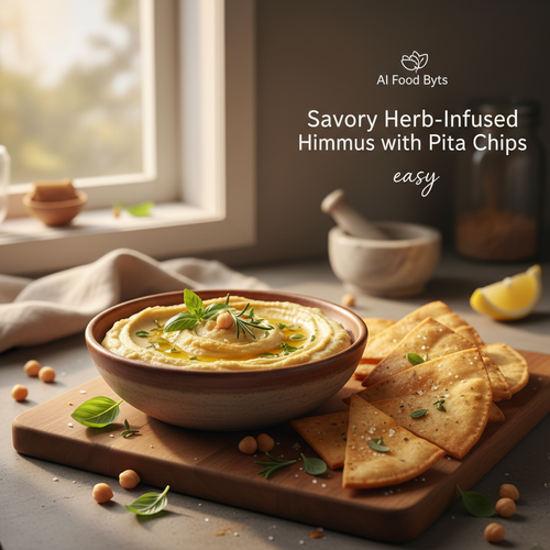 Savory Herb-Infused Hummus with Pita Chips preview