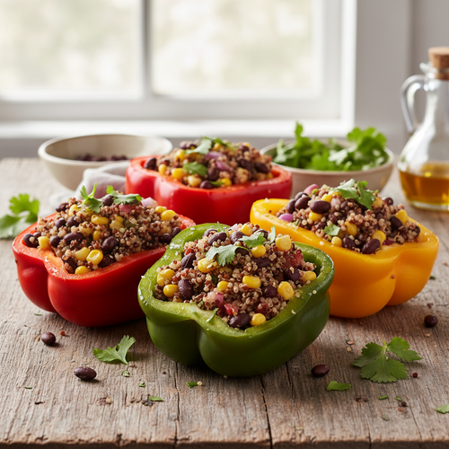 Savory Quinoa and Black Bean Stuffed Peppers preview