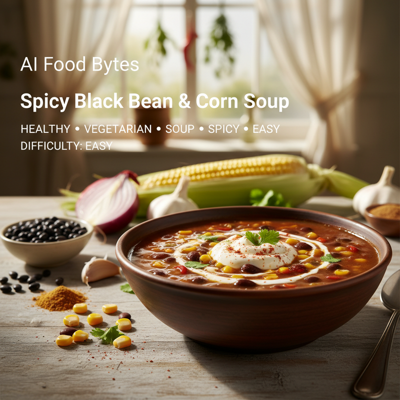 Spicy Black Bean and Corn Soup hero image