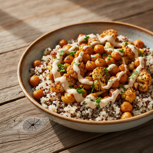 Spicy Roasted Chickpea and Cauliflower Bowl preview