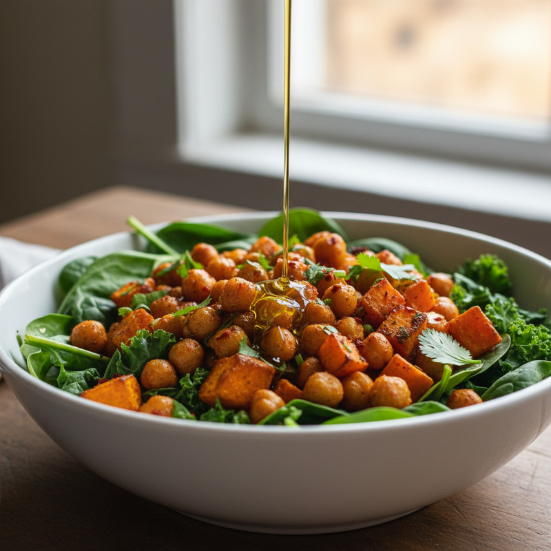 Spicy Roasted Chickpea and Sweet Potato Bowl hero image