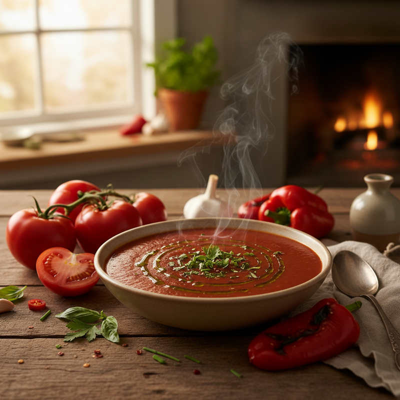 Spicy Tomato and Red Pepper Bisque hero image