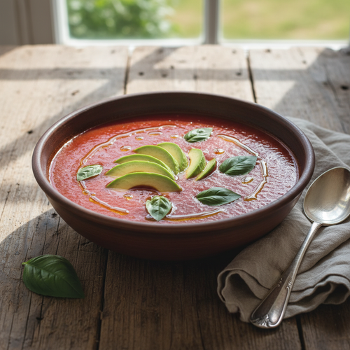 Tomato Basil Gazpacho with Avocado preview