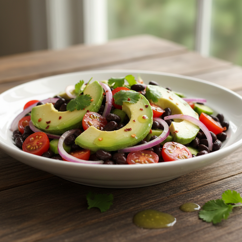 Zesty Avocado and Black Bean Salad with Lime Dressing preview